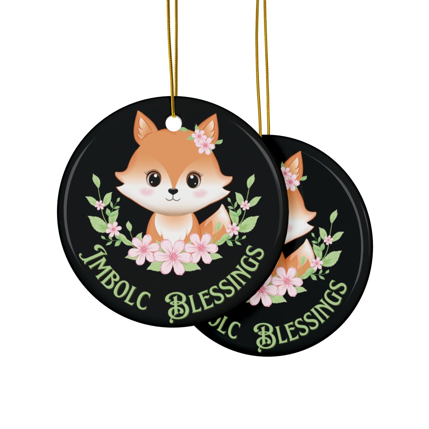 Adorable Ceramic Ornaments - Imbolc Blessings, Wheel of the Year, Fox Rebirth, Gift Ornaments Housewarming, and Celebrations - Divine Mystic Moons