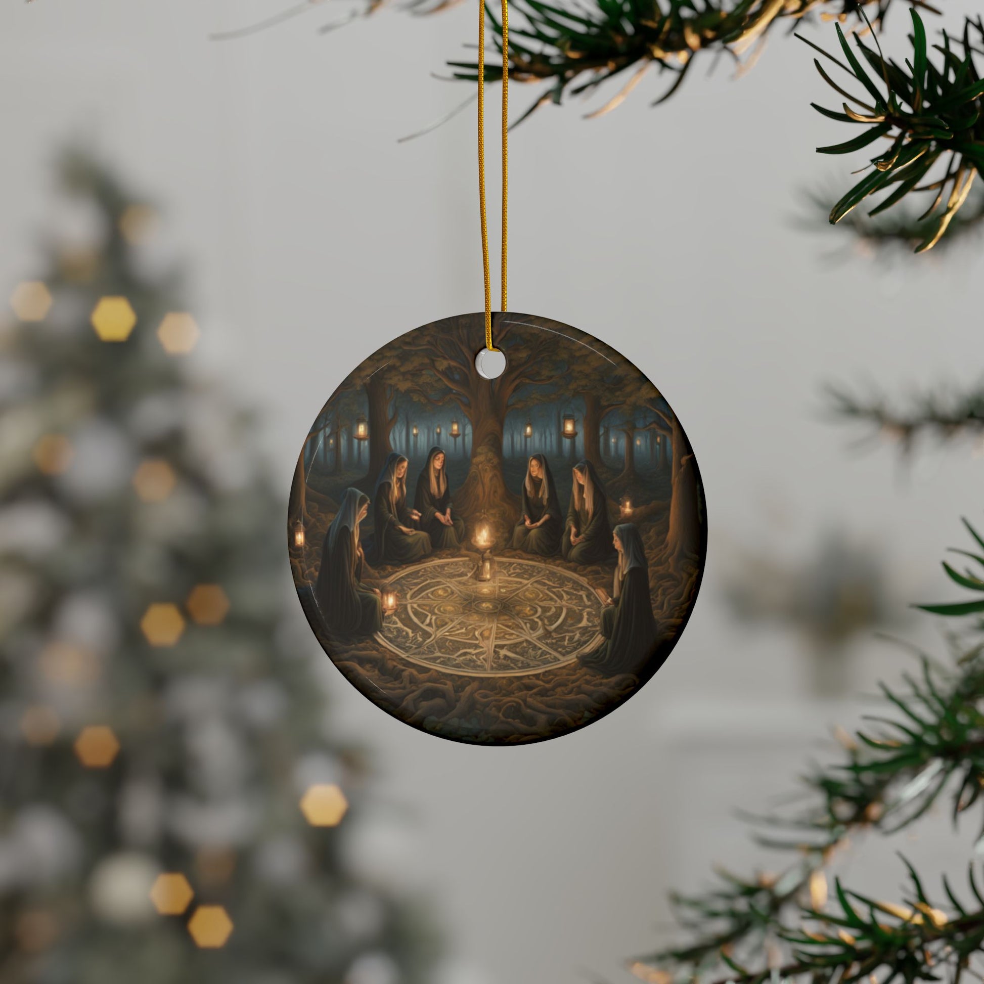 Witch Coven Mystical Ornaments - 2-Sided Print, Witchy Decor, Holiday Gifts, Collectible Keepsakes, Spiritual Home Accents, Witchcraft - Divine Mystic Moons