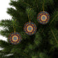Vibrant Mandala Ceramic Ornaments - 2-Sided Decor for Holidays, Festive Gifts, Home Decor, Tree Hangings, Meditation - Divine Mystic Moons