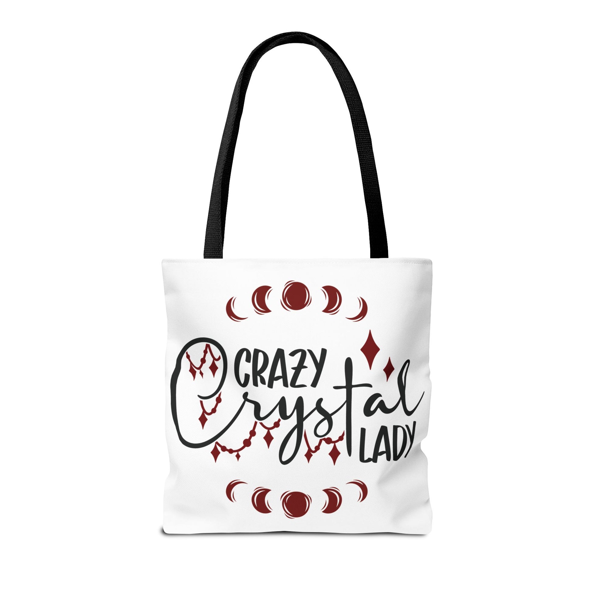 Crazy Crystal Lady Tote Bag - Perfect for Gift, Witchcraft, Crystals, Shopping, Eco-Friendly, Astrology Lover - Divine Mystic Moons