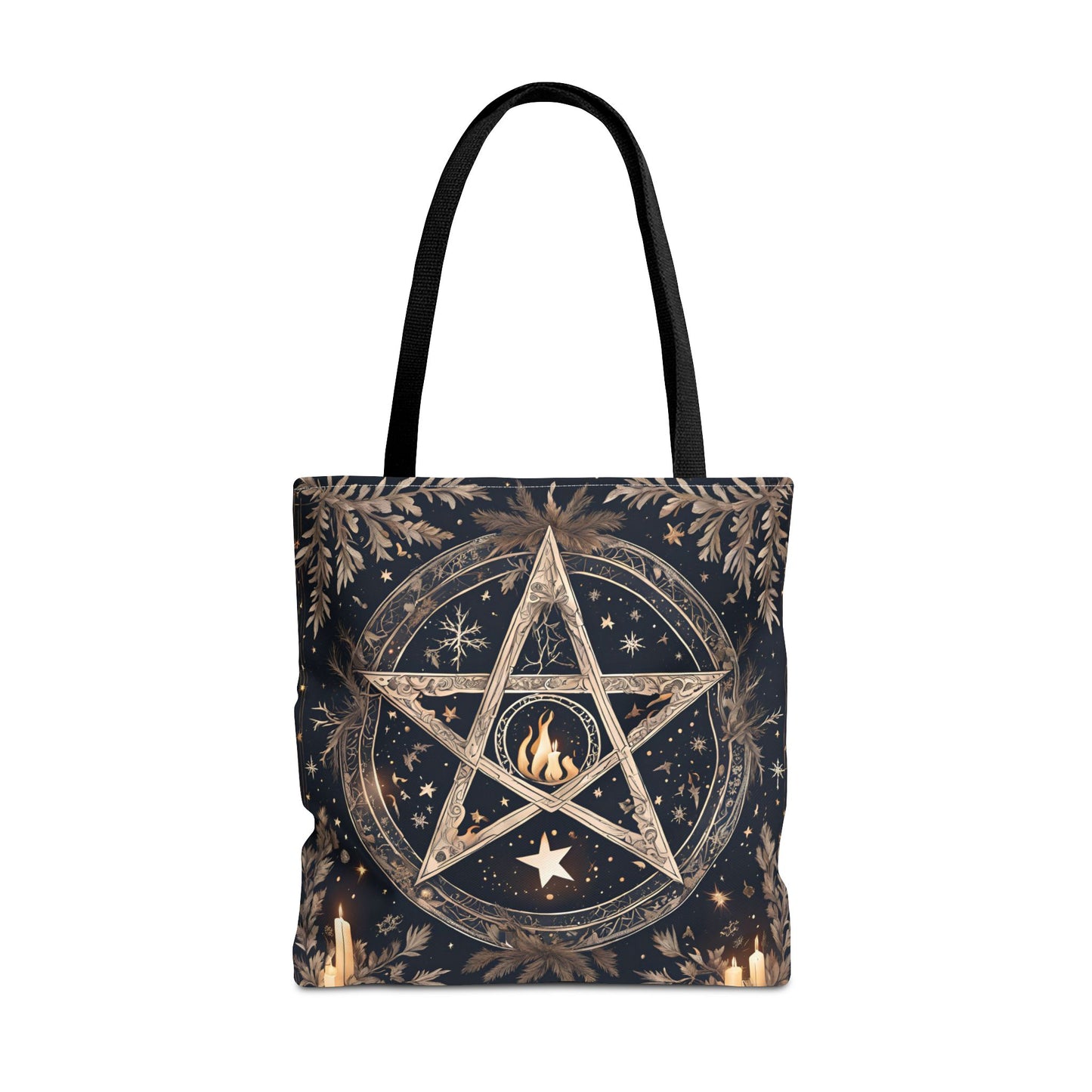 Mystical Pentagram Tote Bag, Witchy Accessories, Esoteric Gifts, Pagan Tote, Bohemian Style, Everyday Carryall - Divine Mystic Moons