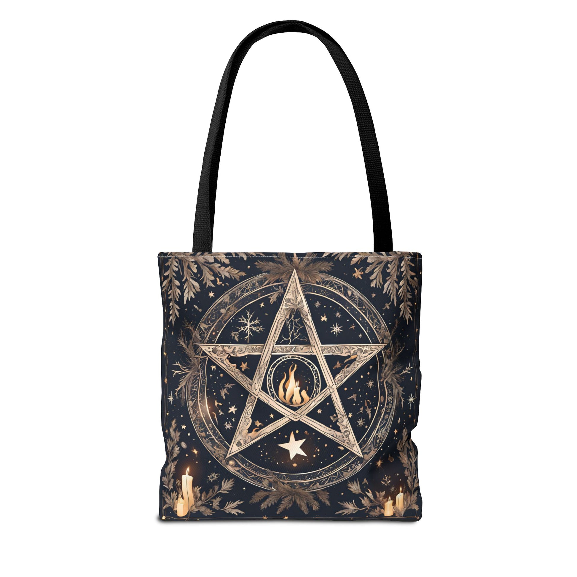 Mystical Pentagram Tote Bag, Witchy Accessories, Esoteric Gifts, Pagan Tote, Bohemian Style, Everyday Carryall - Divine Mystic Moons