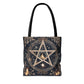 Mystical Pentagram Tote Bag, Witchy Accessories, Esoteric Gifts, Pagan Tote, Bohemian Style, Everyday Carryall - Divine Mystic Moons