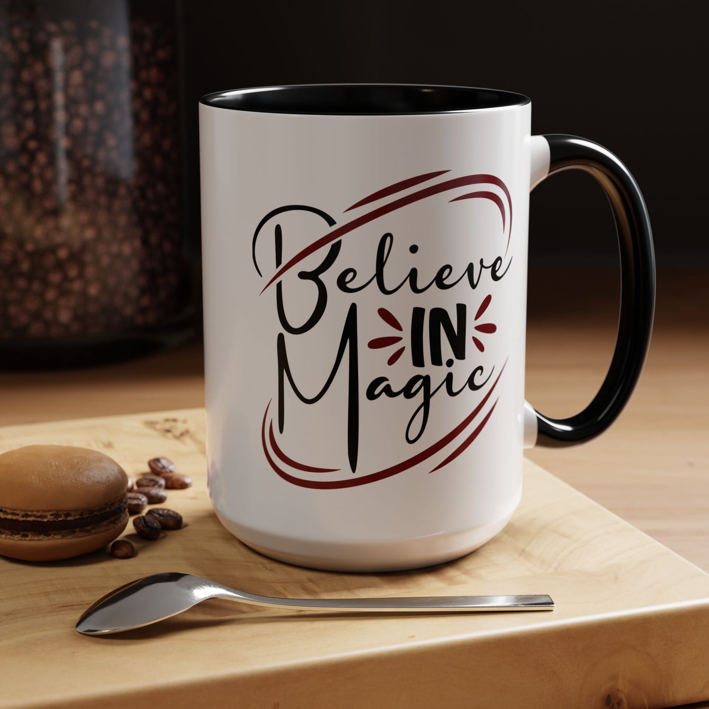 Believe in Magic Coffee Mug, Motivational Mug, Inspirational Gift, Unique Drinking Mug, Coffee Lover's Gift - Divine Mystic Moons