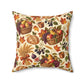 Mabon Harvest Basket Faux Suede Pillow | Autumn Equinox Pagan Decor