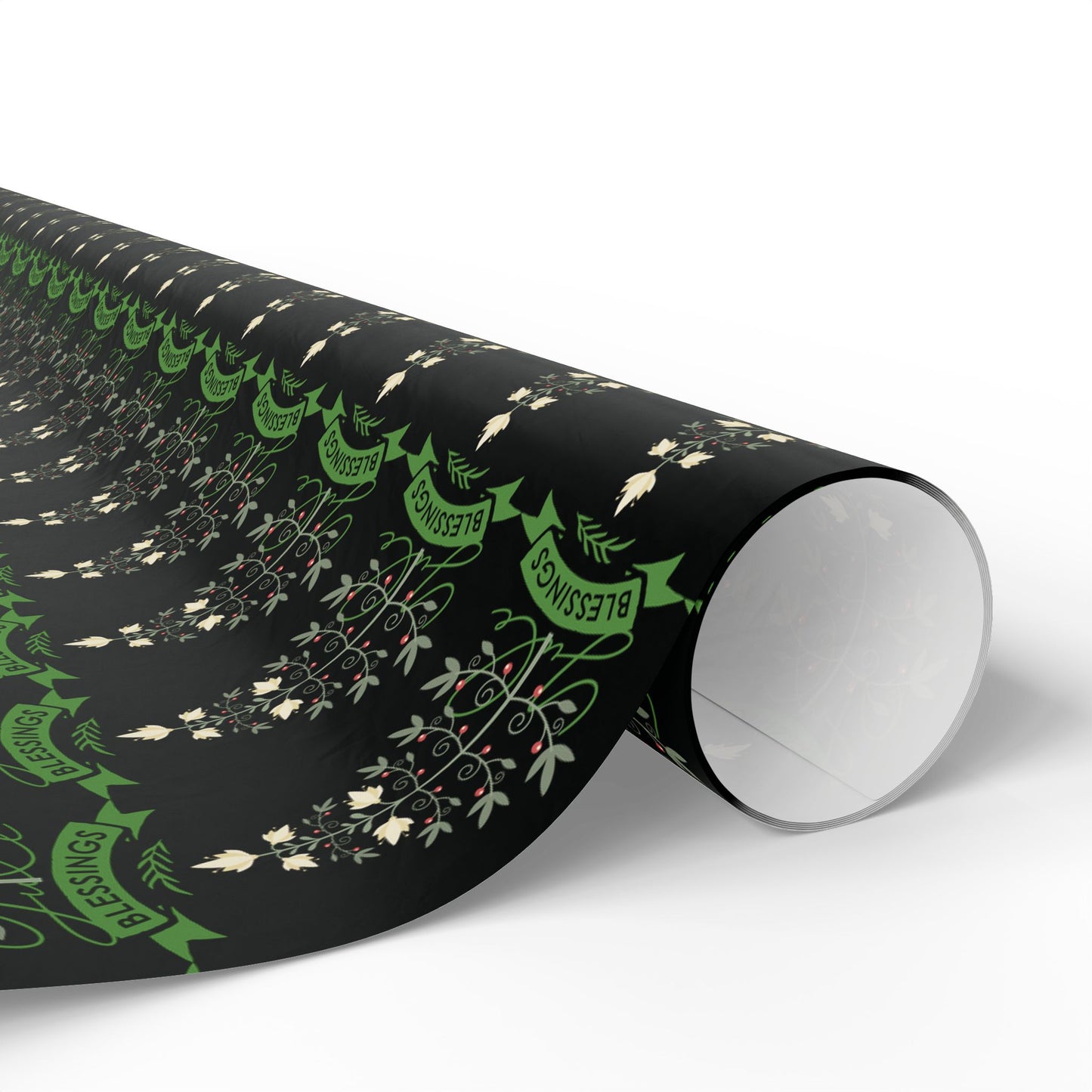 Botanical Yule Tree Wrapping Paper