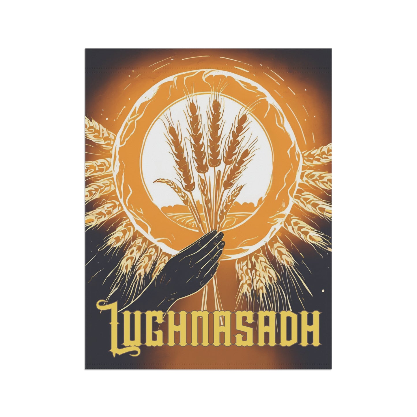 Golden Wheat Lughnasadh Garden Flag
