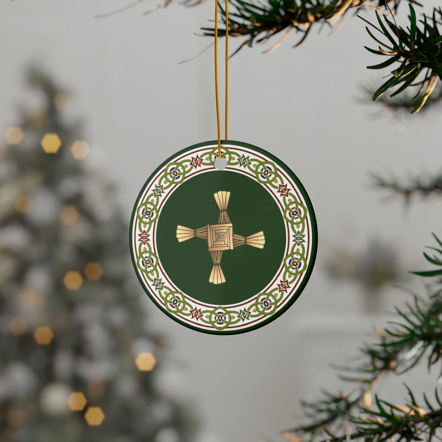 Brigid’s Cross & Celtic Knotwork Imbolc Ornament