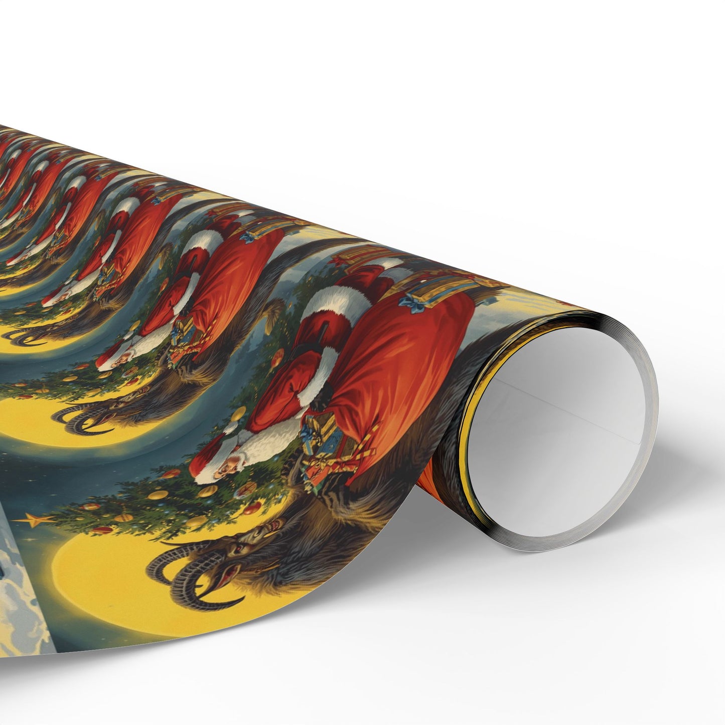 Krampus & Santa Winter Folklore Wrapping Paper