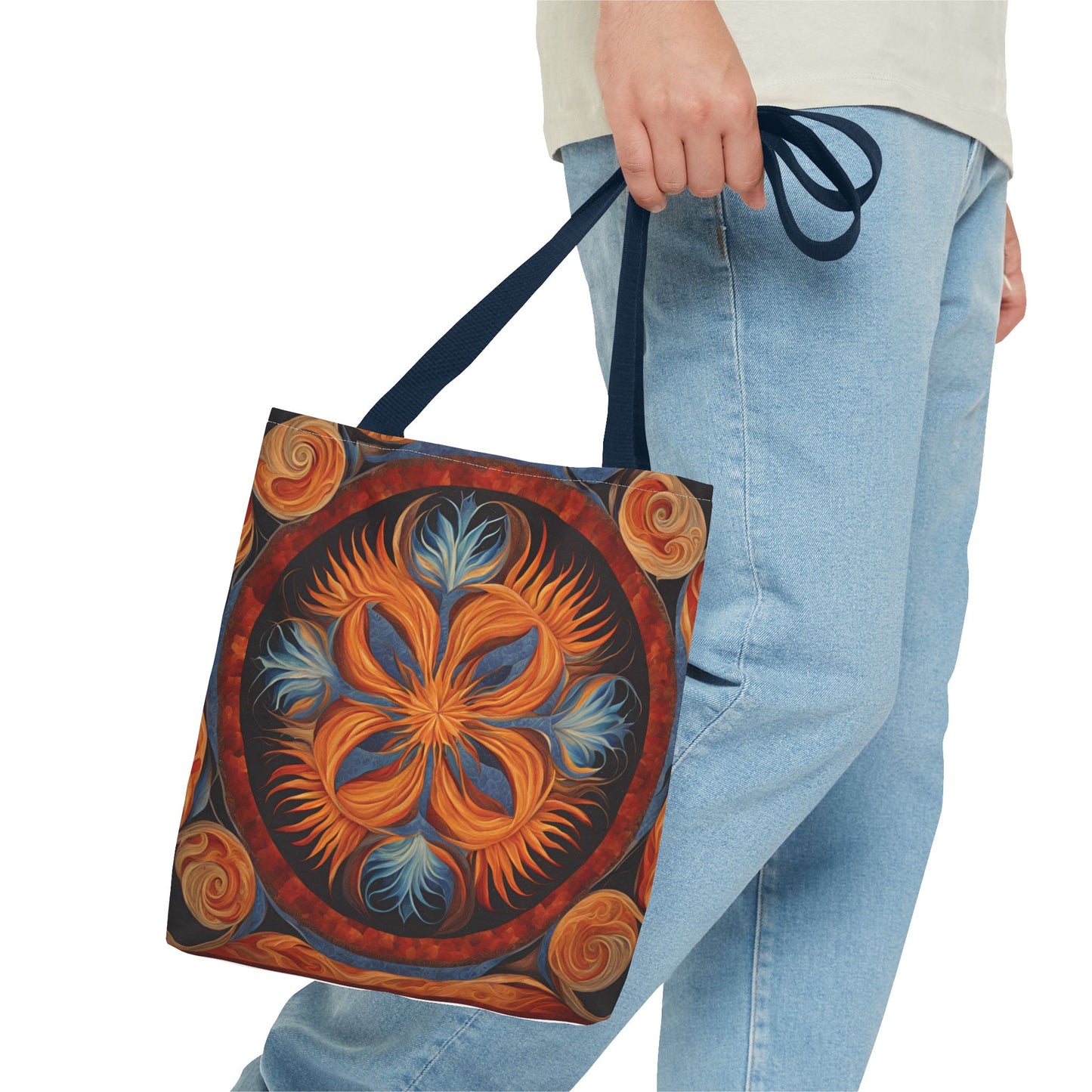 Vibrant Floral Tote Bag, Bohemian Style Handbag, Eco-Friendly Shopping Bag, Art Inspired Gift, Summer Festival Accessory - Divine Mystic Moons