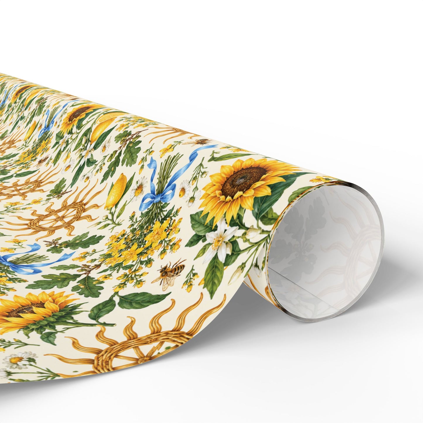 Litha Sunflower & Solstice Wheel Wrapping Paper