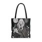Mystical Floral Tote Bag, Witch Aesthetic Handbag, Boho Chic Shopper, Eco-Friendly Grocery Bag, Everyday Carryall, Gift for Her - Divine Mystic Moons