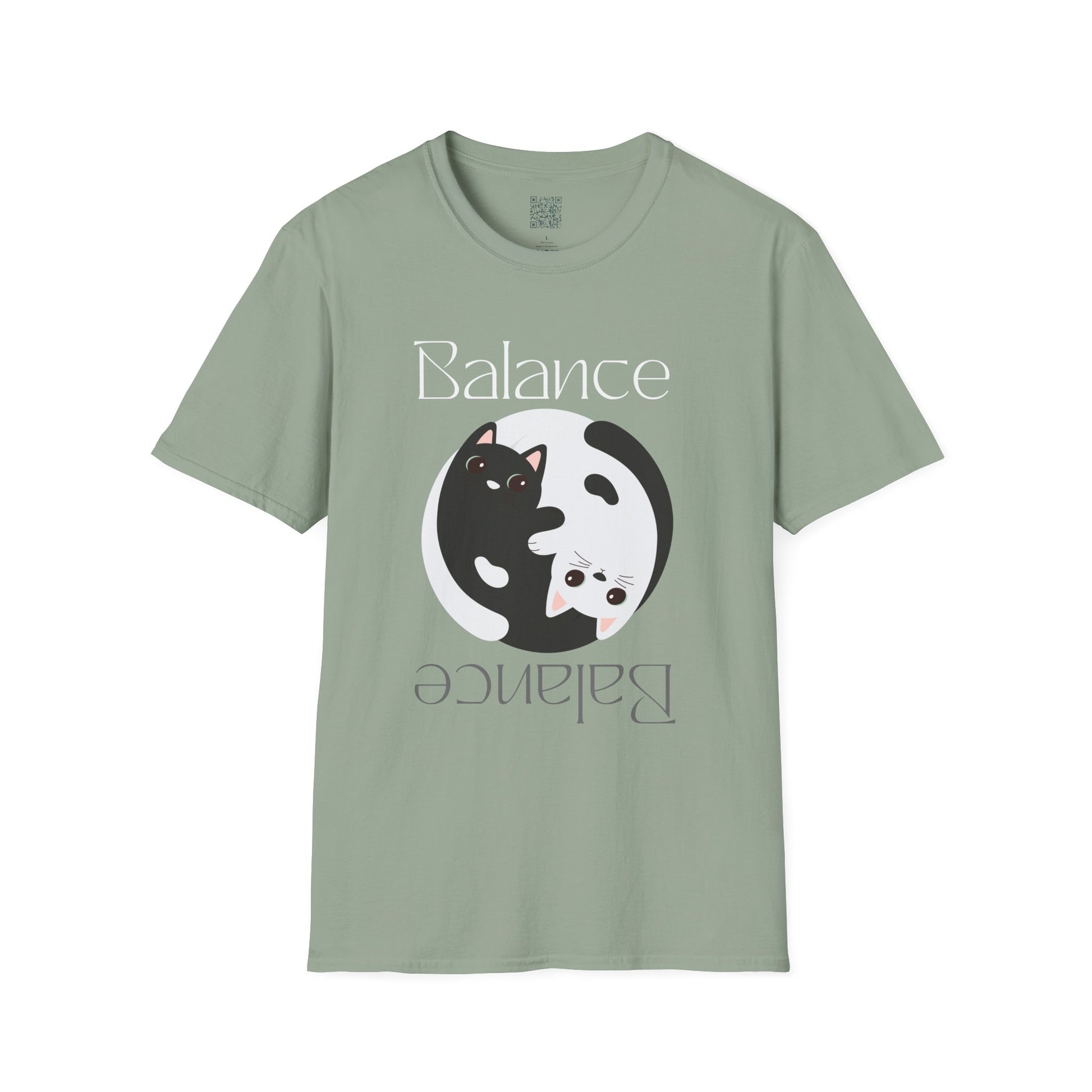Balance Cats Unisex T-Shirt, Cat Lover Gift, Balance Shirt, Animal Tee, Cute Pet T-Shirt, Zen Style - Divine Mystic Moons