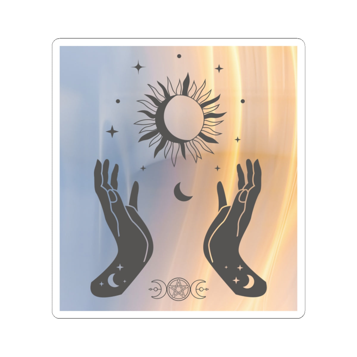 Stickers, Witch Hands Sun Moon Phases Mystical Art, Laptop Decal, Water Bottle Sticker, Planner Decor, Halloween Decorations, Mystical Gift - Divine Mystic Moons