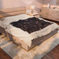 Gothic Raven & Owl Velveteen Plush Blanket – Lightweight Purple Moon and Moth Throw