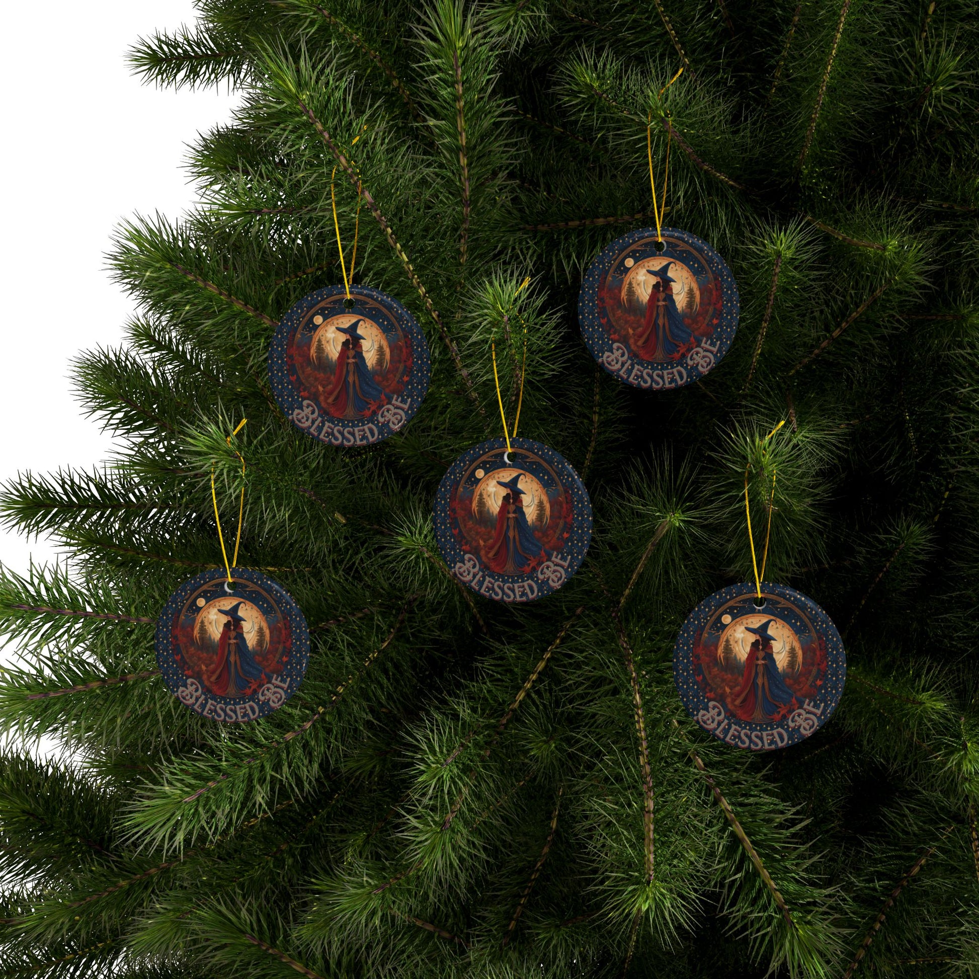 Magical Blessings Ceramic Ornaments, Witchy Home Decor, Yule Ornaments, Altar Decor, Gift for Halloween, Pagan Celebrations - Divine Mystic Moons