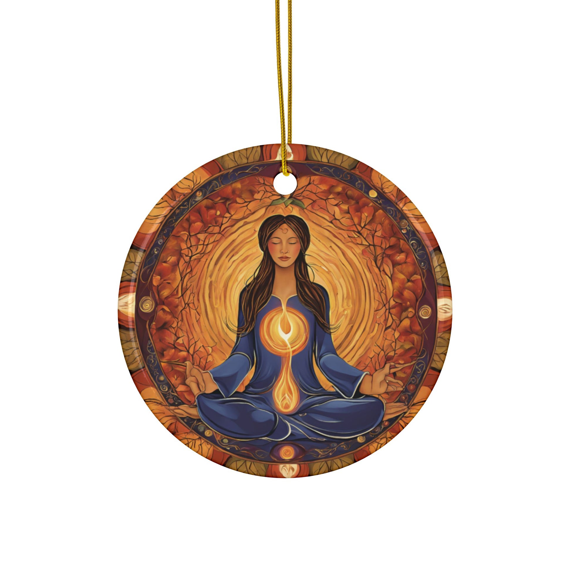 Meditation Spirit Ceramic Ornaments, Holiday Decor, Spiritual Gift, Zen Ornament, Home Decor, Reiki - Divine Mystic Moons