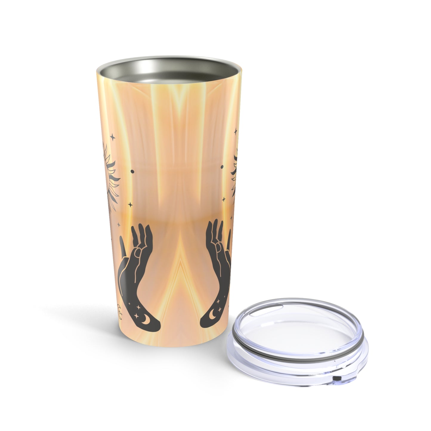 Sun and Moon Witch Hands Tumbler 20oz, Celestial Drinkware, Wiccan Gift, Witchcraft Decor, Pagan Mug, Halloween Cup - Divine Mystic Moons