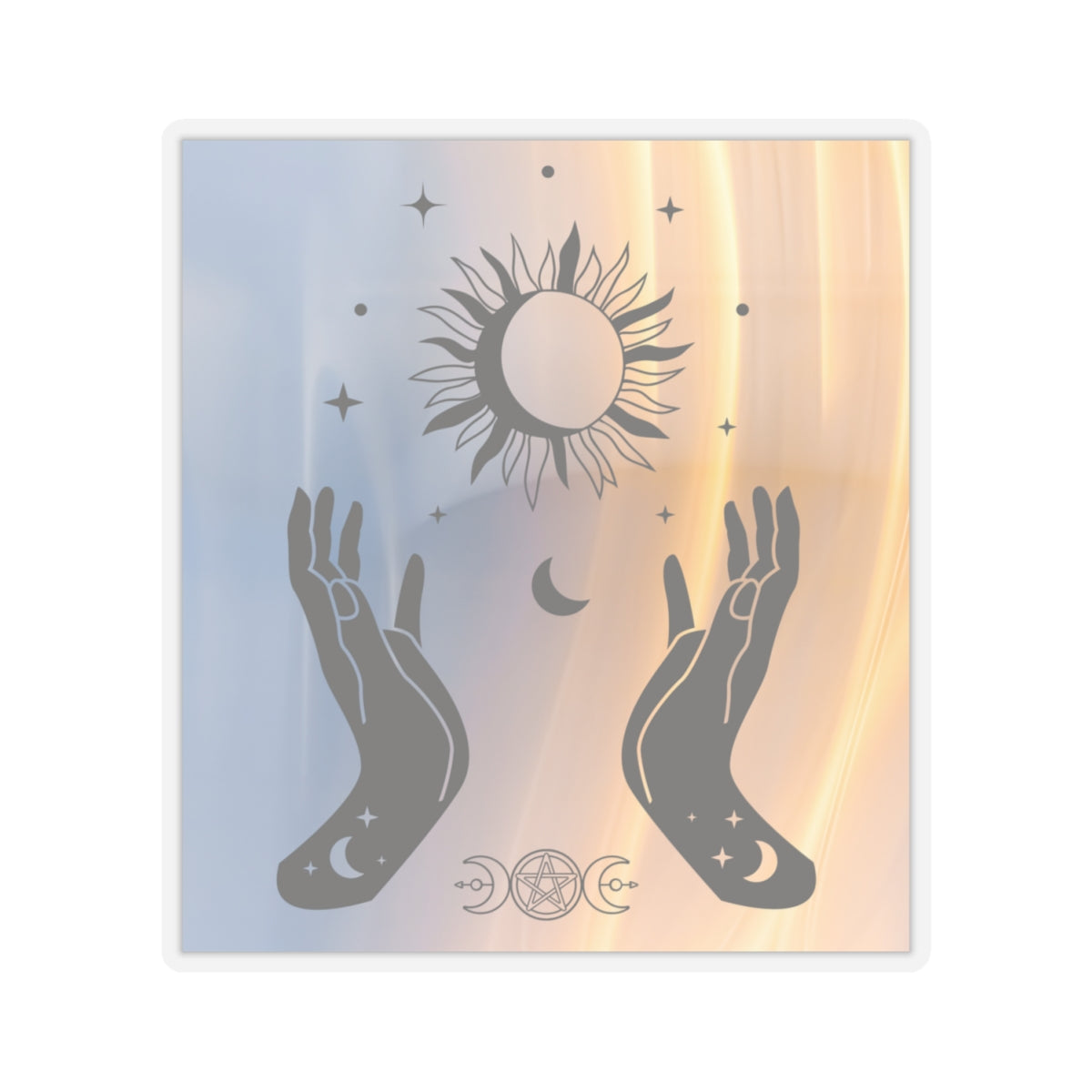 Stickers, Witch Hands Sun Moon Phases Mystical Art, Laptop Decal, Water Bottle Sticker, Planner Decor, Halloween Decorations, Mystical Gift - Divine Mystic Moons