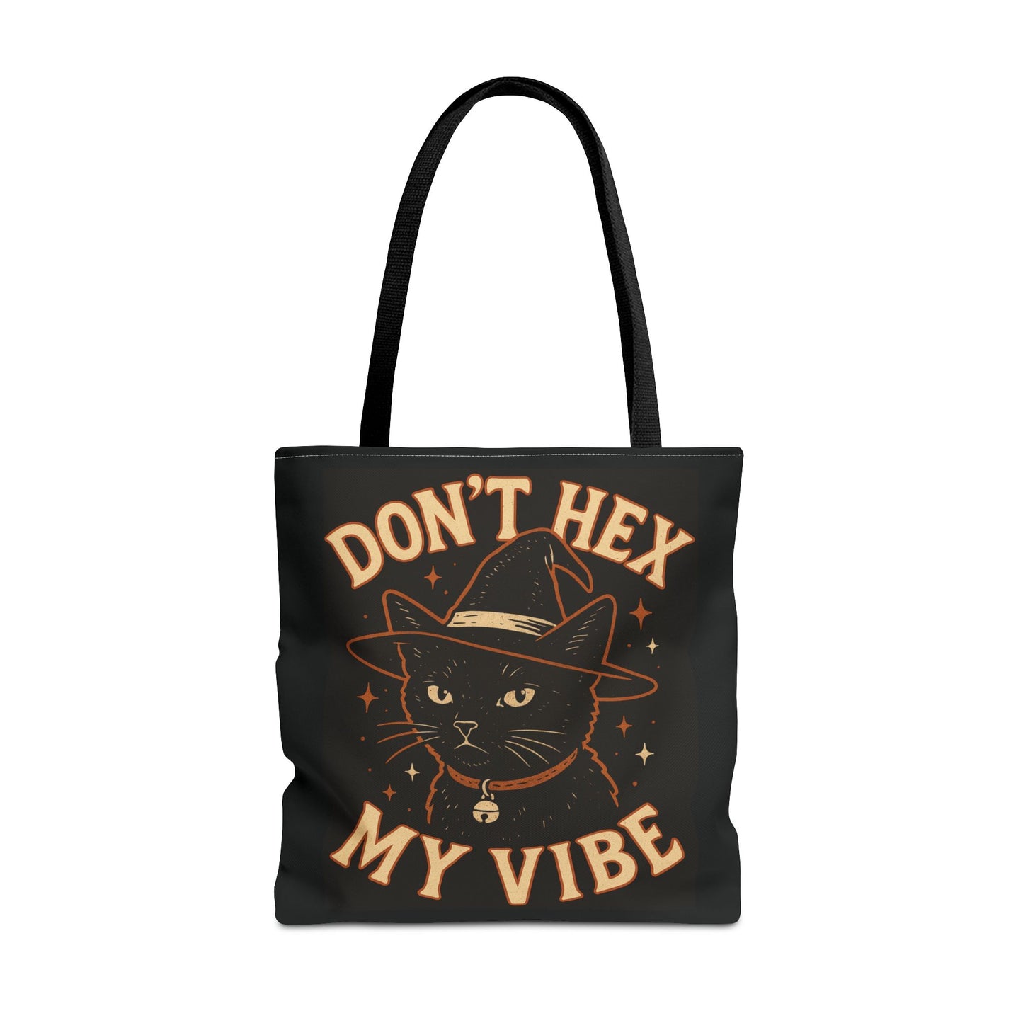 Dont Hex My Vibe Tote Bag Witchy Black Cat Bag, Funny Goth Witch Gift, Halloween Spellcaster Purse, Sarcastic Occult Accessory - Divine Mystic Moons