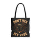 Dont Hex My Vibe Tote Bag Witchy Black Cat Bag, Funny Goth Witch Gift, Halloween Spellcaster Purse, Sarcastic Occult Accessory - Divine Mystic Moons