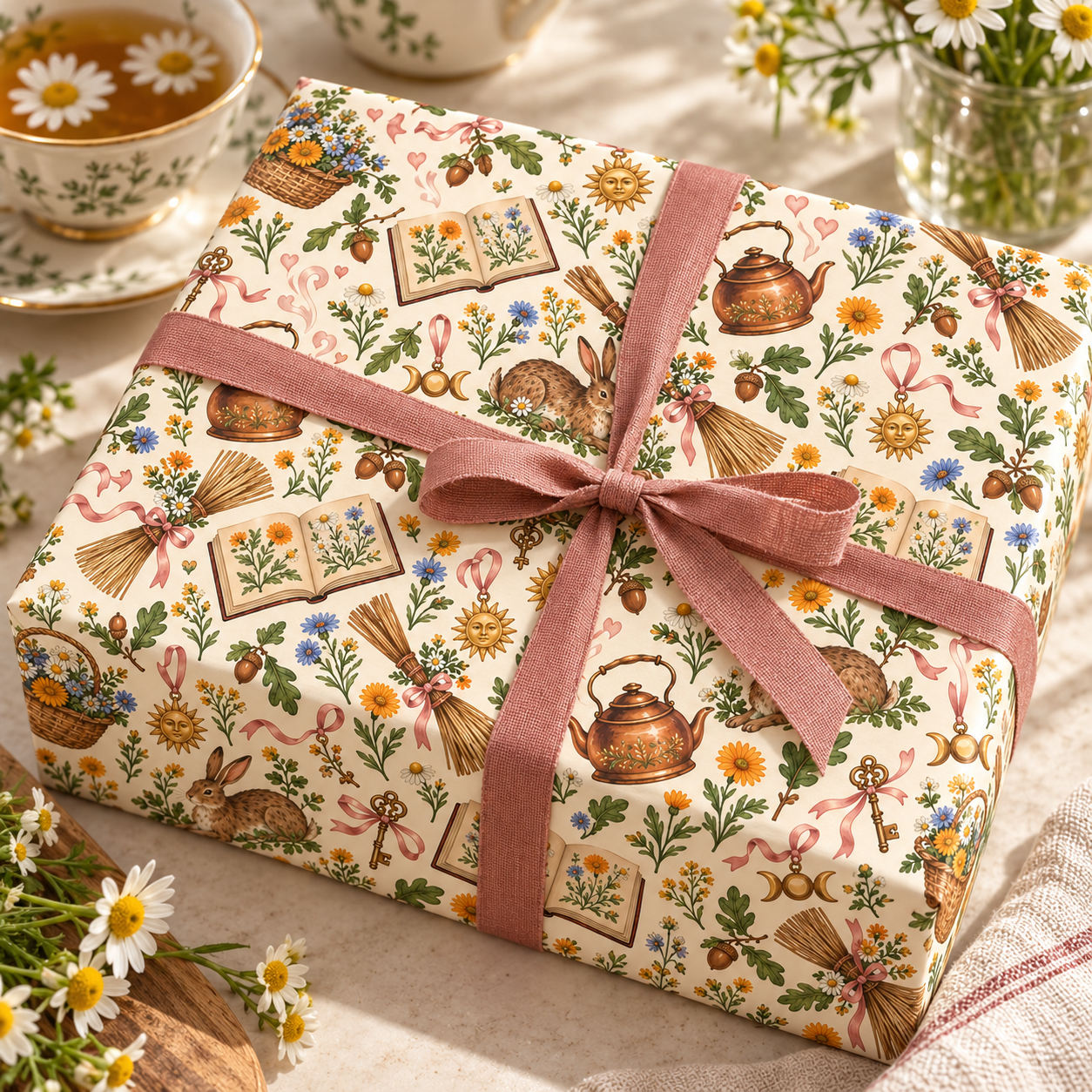 Cottage Witch Hare & Herbal Magic Wrapping Paper