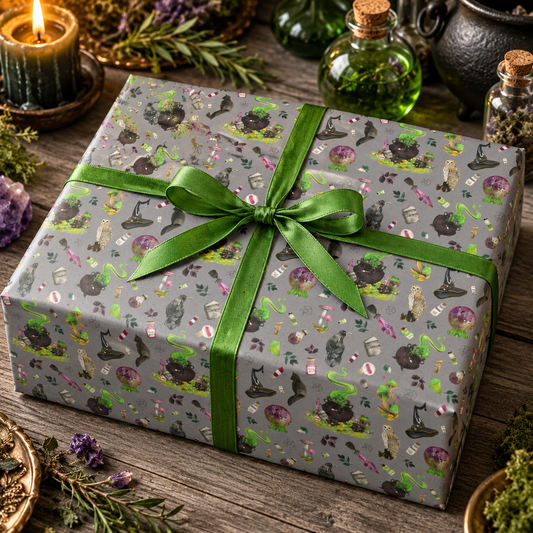 Bubbling Cauldron & Witchcraft Curiosities Wrapping Paper