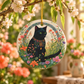 Black Cat & Wildflower Garden Ornament
