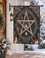 Winter Flame Pentagram Garden Flag