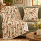 Ostara Rabbit & Wildflower Velveteen Plush Blanket – Lightweight Cottage Witch Throw