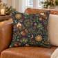 Yule Log & Evergreen Faux Suede Pillow – Celestial Winter Solstice Decor - Divine Mystic Moons