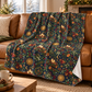 Yule Log & Evergreen Velveteen Plush Blanket – Lightweight Winter Solstice Throw