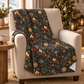 Yule Log & Evergreen Velveteen Plush Blanket – Lightweight Winter Solstice Throw