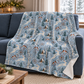 Winter Woodland Hare Velveteen Plush Blanket – Lightweight Blue Yule Throw - Divine Mystic Moons