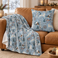 Winter Woodland Hare Velveteen Plush Blanket – Lightweight Blue Yule Throw - Divine Mystic Moons
