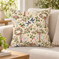 Beltane Maypole & Swallow Faux Suede Pillow – Floral Spring Witch Decor