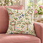 Beltane Maypole & Swallow Faux Suede Pillow – Floral Spring Witch Decor