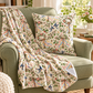 Beltane Maypole & Swallow Faux Suede Pillow – Floral Spring Witch Decor