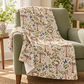 Beltane Maypole & Swallow Velveteen Plush Blanket – Lightweight Floral Spring Throw