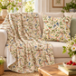Beltane Maypole & Swallow Velveteen Plush Blanket – Lightweight Floral Spring Throw
