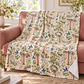 Beltane Maypole & Swallow Velveteen Plush Blanket – Lightweight Floral Spring Throw