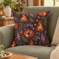 Beltane Fox & Bonfire Faux Suede Pillow – Purple Woodland Witch Decor