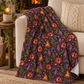 Beltane Fox & Bonfire Velveteen Plush Blanket – Lightweight Purple Woodland Throw - Divine Mystic Moons