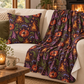 Beltane Fox & Bonfire Velveteen Plush Blanket – Lightweight Purple Woodland Throw - Divine Mystic Moons