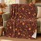 Lughnasadh Harvest Mouse Velveteen Plush Blanket – Lightweight Blackberry & Moon Throw - Divine Mystic Moons