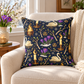 Imbolc Swan & Crocus Faux Suede Pillow – Candlelit Pagan Spring Decor