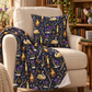 Imbolc Swan & Crocus Velveteen Plush Blanket – Lightweight Candlelit Pagan Throw - Divine Mystic Moons