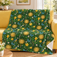 Ostara Sun & Daffodil Velveteen Plush Blanket – Lightweight Green Witch Spring Throw