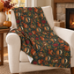 Mabon Squirrel & Hedgehog Velveteen Plush Blanket – Lightweight Autumn Woodland Throw