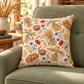 Lughnasadh Wheat & Corn Dolly Faux Suede Pillow – Lammas Harvest Decor